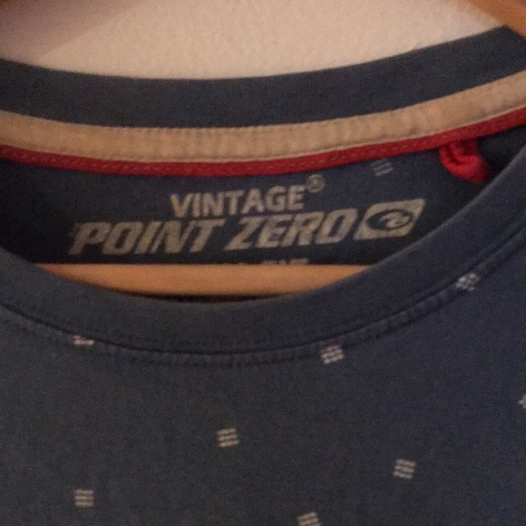 Point Zero Vintage Organic Cotton blue with white square dot pattern slim fit - Picture 3 of 8